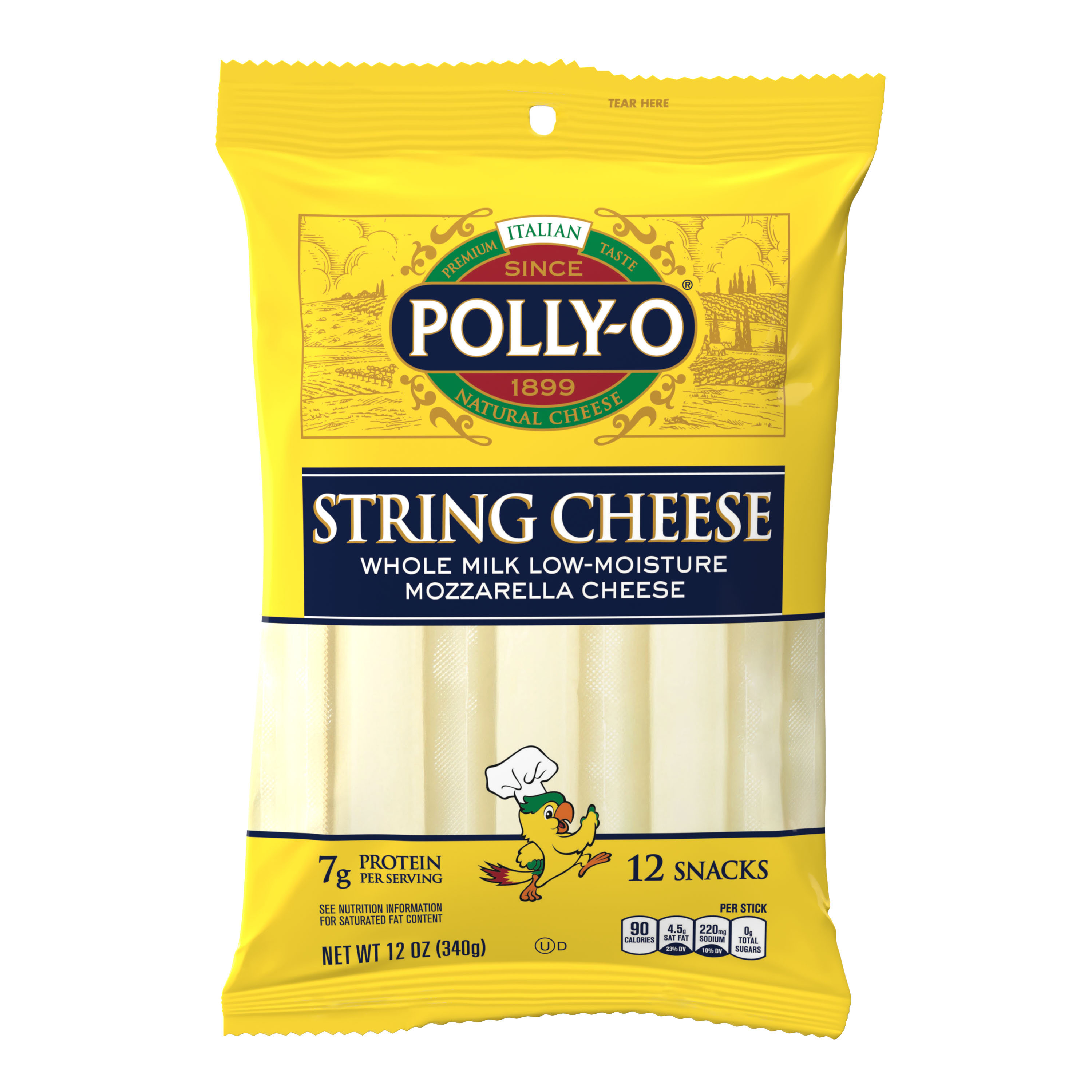 Low Moisture Whole Milk String Cheese ⓊD, 12 oz. Bag