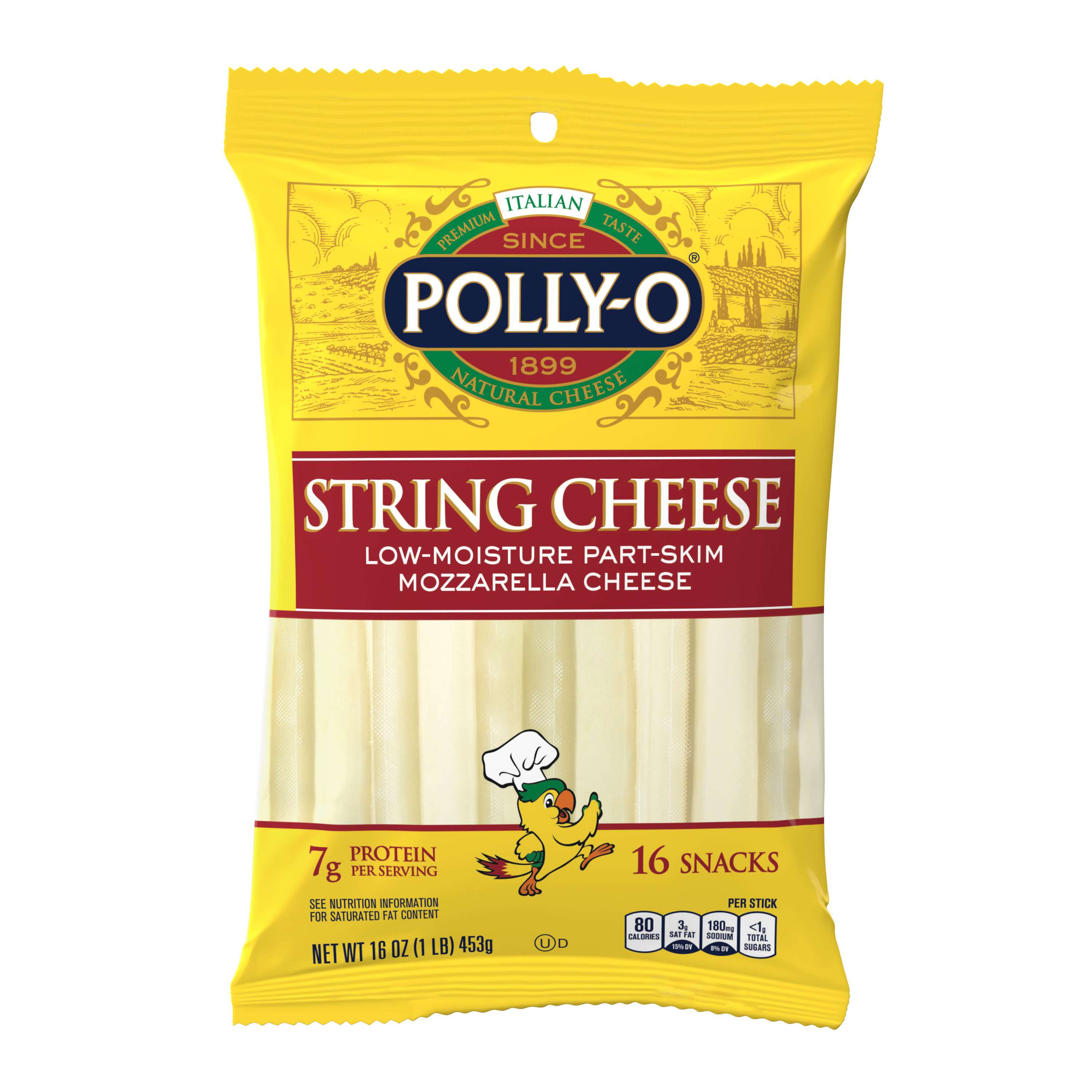 Low Moisture Part Skim String Cheese ⓊD, 16 oz. Bag