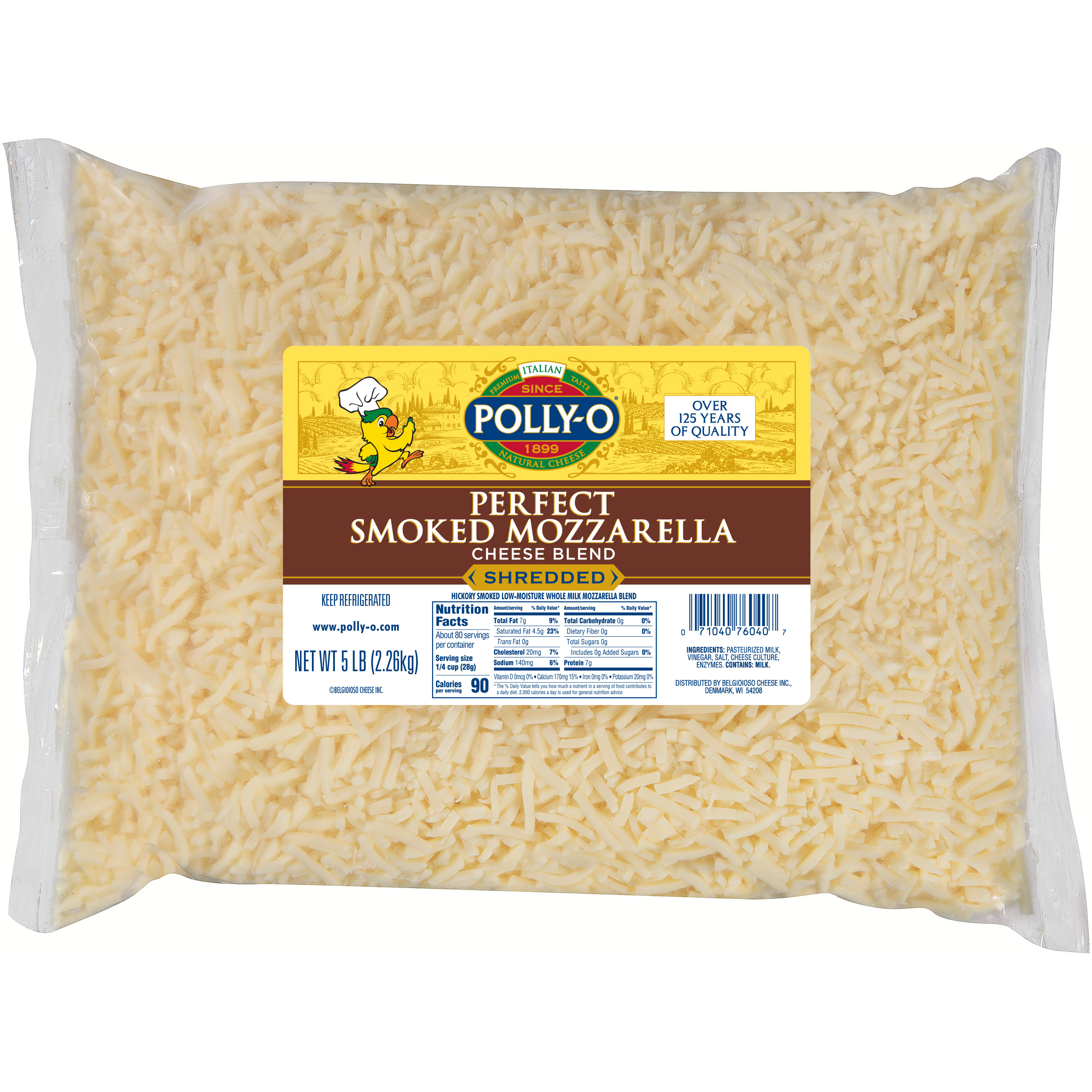 Perfect Smoked Mozzarella Blend Shredded, 5 lb. Bag